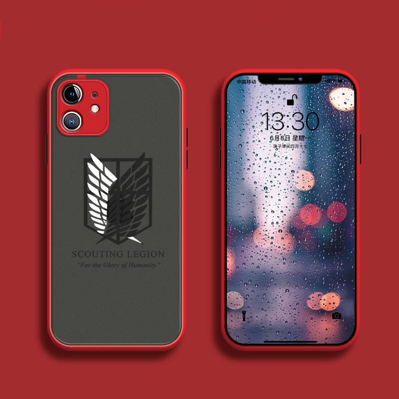 New Arrival Attack On Titan Anime Phone Case Matte Transparent for iPhone 7 8 x xs 4 - Attack On Titan Shop