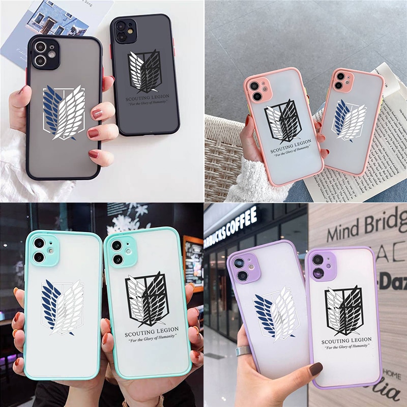 New Arrival Attack On Titan Anime Phone Case Matte Transparent for iPhone 7 8 x xs 6 - Attack On Titan Shop